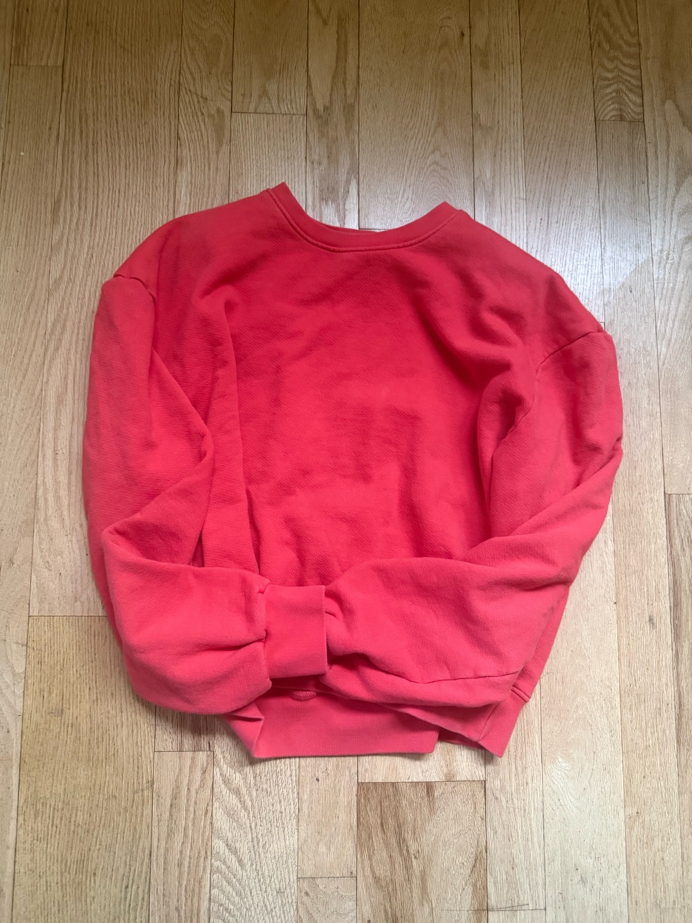Sundry Coral Red Shoulder Pad Crewneck Sweater